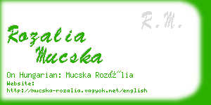 rozalia mucska business card